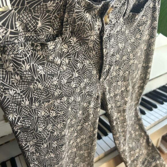 Anthropologie Gray and White Flare Jeans with Leopard Print - Picture 8 of 15